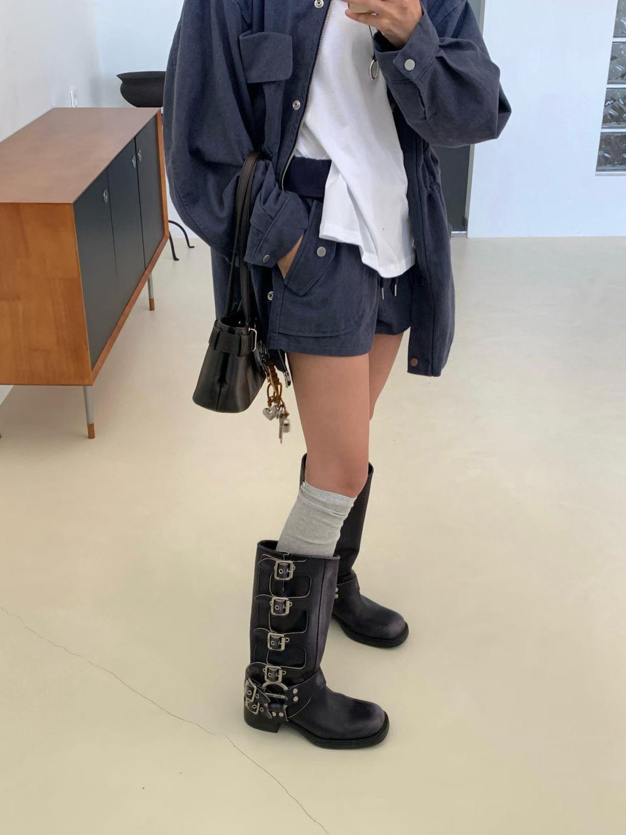 挺版反摺軍裝短褲